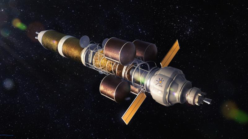An artist's depiction of a nuclear powered spacecraft of the sort that might one day carry people to Mars. Nuclear could allow for faster journeys, according to the experts. An artist's depiction of a nuclear powered spacecraft of the sort that might one day carry people to Mars. Nuclear could allow for faster journeys, according to the experts.
