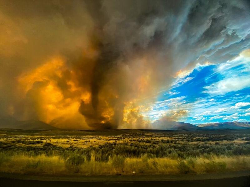 A wildfire in Lassen County in Northern California on Saturday spawned at least one fire tornado that prompted the National Weather Service to issue a tornado warning. As of Monday, firefighters were still trying to contain the blaze. A wildfire in Lassen County in Northern California on Saturday spawned at least one fire tornado that prompted the National Weather Service to issue a tornado warning. As of Monday, firefighters were still trying to contain the blaze.