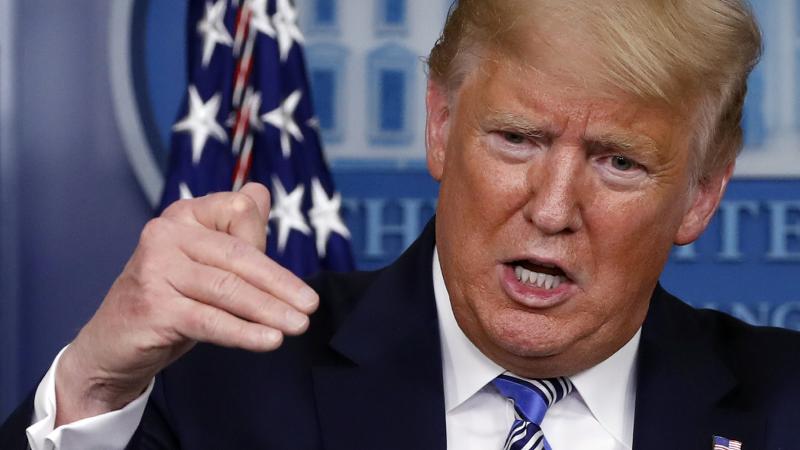 President Trump speaks about the coronavirus from the White House briefing room Monday. President Trump speaks about the coronavirus from the White House briefing room Monday.