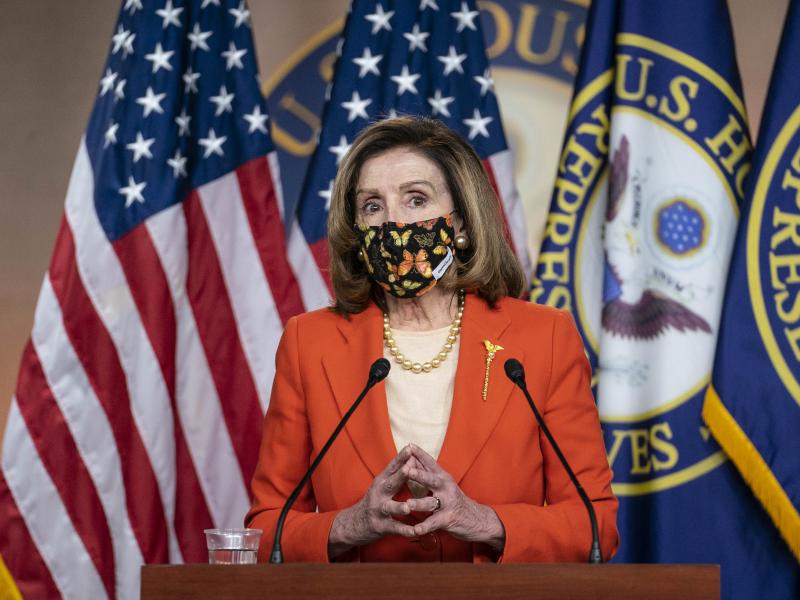 U.S. House Speaker Nancy Pelosi, a Democrat from California, speaks during a news conference at the U.S. Capitol in Washington, D.C., on Friday. U.S. House Speaker Nancy Pelosi, a Democrat from California, speaks during a news conference at the U.S. Capitol in Washington, D.C., on Friday.