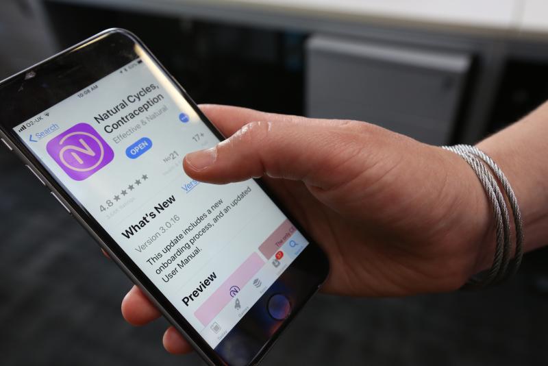 The Natural Cycles smartphone app figures out the days of the month when a woman is likely to be fertile. The Natural Cycles smartphone app figures out the days of the month when a woman is likely to be fertile.