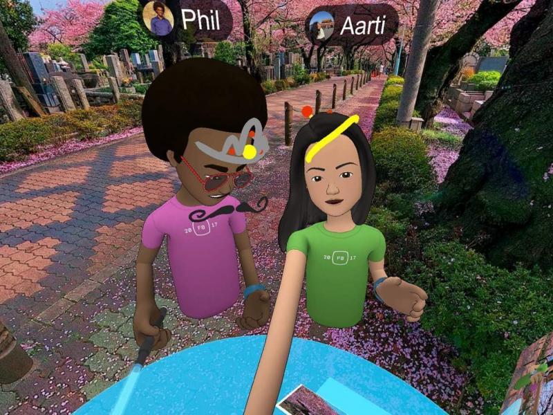 NPR reporter Aarti Shahani tested Facebook's new social VR platform. She requested an older avatar to represent her, but that was not available. Her guide "Neil" had her tour virtual cherry blossoms. NPR reporter Aarti Shahani tested Facebook's new social VR platform. She requested an older avatar to represent her, but that was not available. Her guide "Neil" had her tour virtual cherry blossoms.