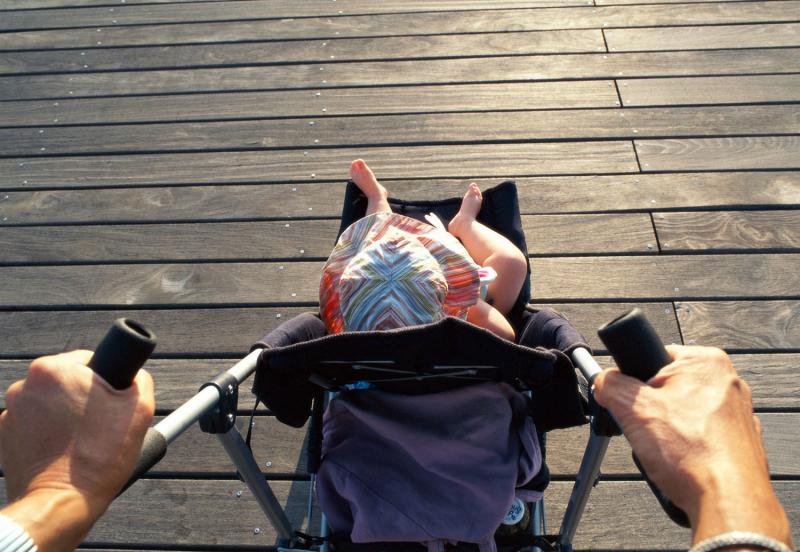 Buckle up for safety in strollers, too. Buckle up for safety in strollers, too.