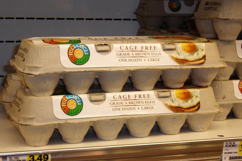 Cage-free eggs for sale in 2008 in Knoxville, Tenn. Cage-free eggs for sale in 2008 in Knoxville, Tenn.