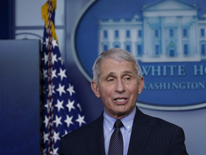 Dr. Anthony Fauci, director of the National Institute of Allergy and Infectious Diseases, speaks with reporters in the James Brady Press Briefing Room at the White House last month. Dr. Anthony Fauci, director of the National Institute of Allergy and Infectious Diseases, speaks with reporters in the James Brady Press Briefing Room at the White House last month.