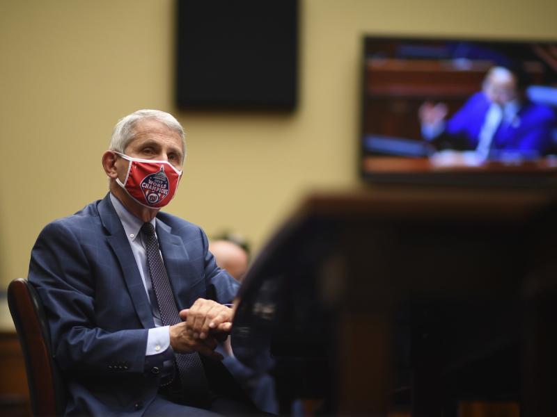 Dr. Anthony Fauci, director of the National Institute of Allergy and Infectious Diseases, listens during a House subcommittee hearing on Friday. Dr. Anthony Fauci, director of the National Institute of Allergy and Infectious Diseases, listens during a House subcommittee hearing on Friday.