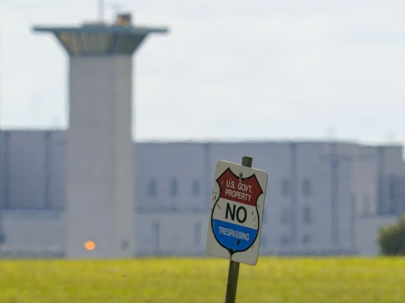 The federal prison complex in Terre Haute, Ind., is pictured in August 2020. All federal prisons in the United States have been placed on lockdown. Law enforcement agencies are taking measures in the aftermath of Jan. 6 insurrection and over concerns of m The federal prison complex in Terre Haute, Ind., is pictured in August 2020. All federal prisons in the United States have been placed on lockdown. Law enforcement agencies are taking measures in the aftermath of Jan. 6 insurrection and over concerns of m