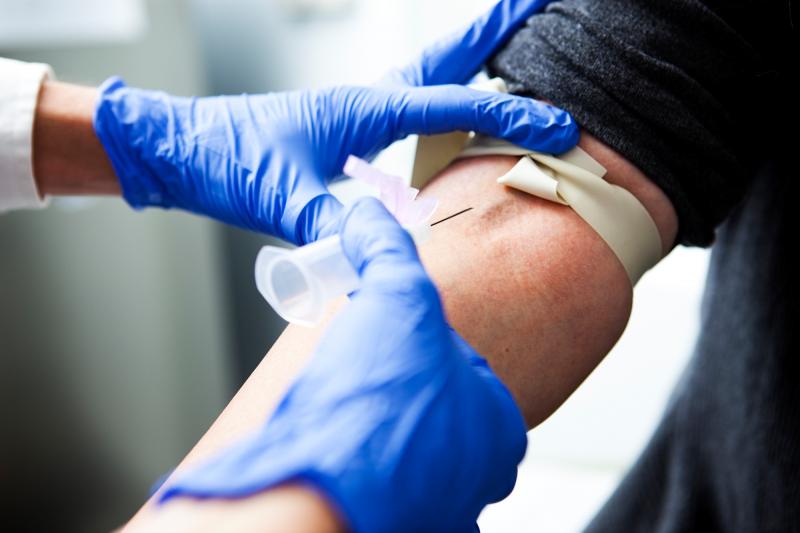 A common blood test checks for elevated levels of prostate-specific antigens (PSA) in a man's blood, as an indicator that he may have prostate cancer. A common blood test checks for elevated levels of prostate-specific antigens (PSA) in a man's blood, as an indicator that he may have prostate cancer.