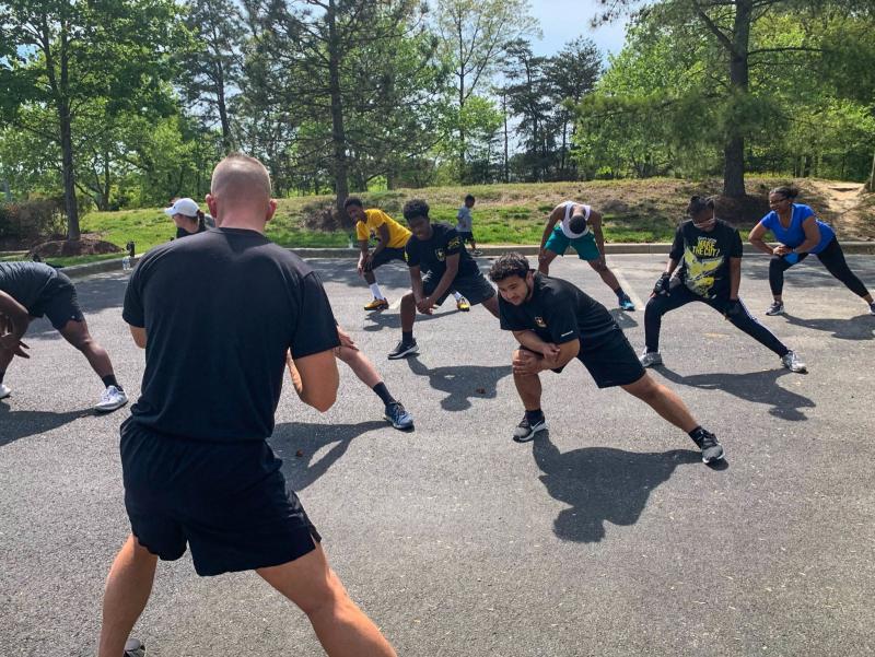 Ahlstrom's 90-minute weekly workouts ultimately helped Robinson drop 65 pounds by March. He's now enlisted and starts basic training this month. Ahlstrom's 90-minute weekly workouts ultimately helped Robinson drop 65 pounds by March. He's now enlisted and starts basic training this month.