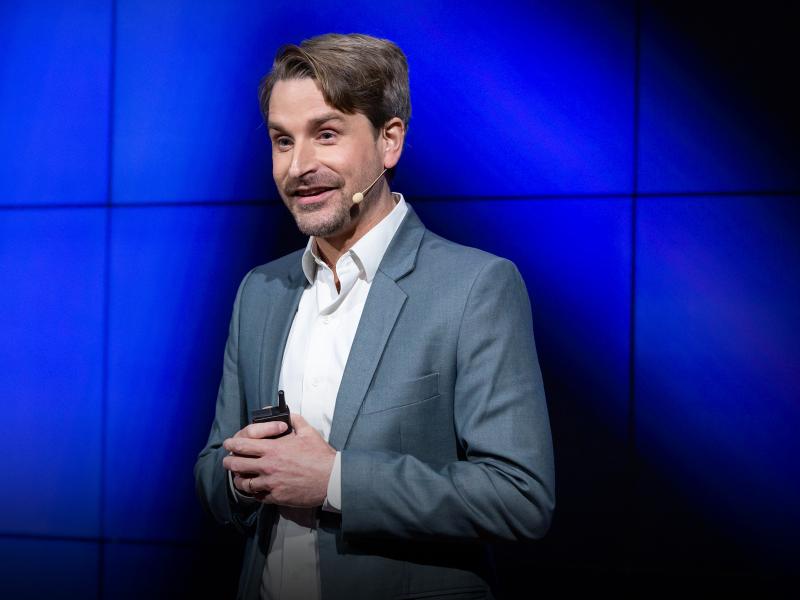 Finn Myrstad on the TED stage Finn Myrstad on the TED stage