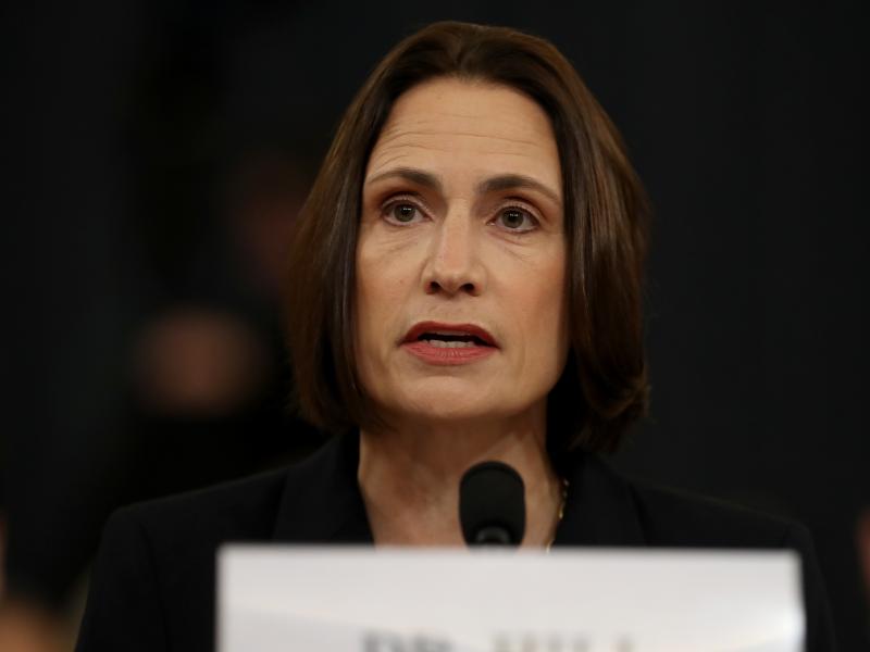 Fiona Hill, the National Security Council's former senior director for Europe and Russia, testifies before the House Intelligence Committee in the Longworth House Office Building on Capitol Hill Nov. 21, 2019 in Washington, DC. Fiona Hill, the National Security Council's former senior director for Europe and Russia, testifies before the House Intelligence Committee in the Longworth House Office Building on Capitol Hill Nov. 21, 2019 in Washington, DC.