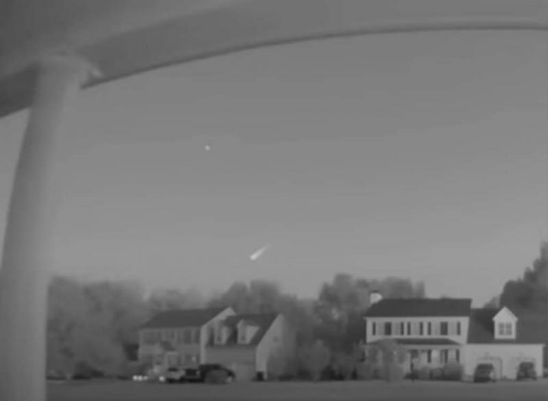 A screengrab from viewer Brandon Warren's video of a fireball meteor taken on Friday, Sept. 24, at 7:40 p.m. in Willow Spring, N.C. A screengrab from viewer Brandon Warren's video of a fireball meteor taken on Friday, Sept. 24, at 7:40 p.m. in Willow Spring, N.C.