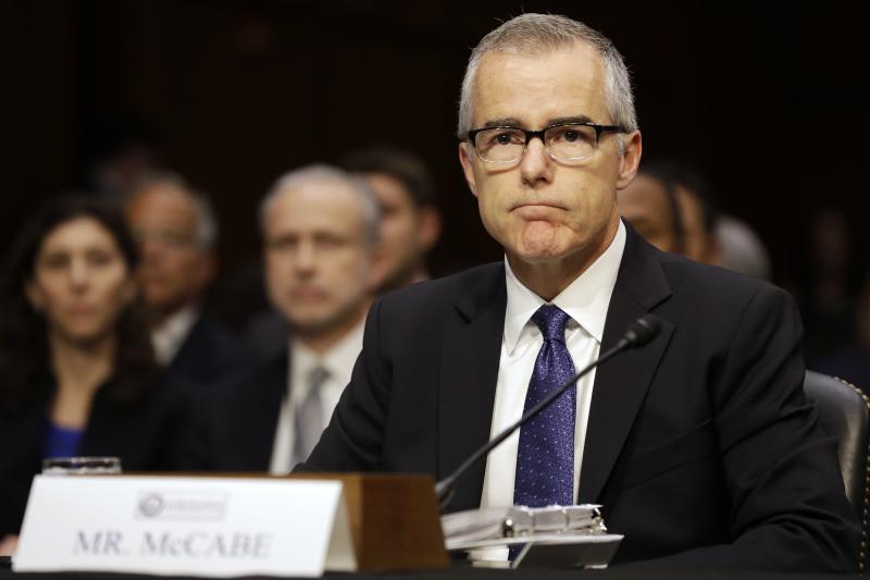 Andrew McCabe, shown here in 2017, was fired in 2018 by the Trump administration hours before his retirement. Andrew McCabe, shown here in 2017, was fired in 2018 by the Trump administration hours before his retirement.
