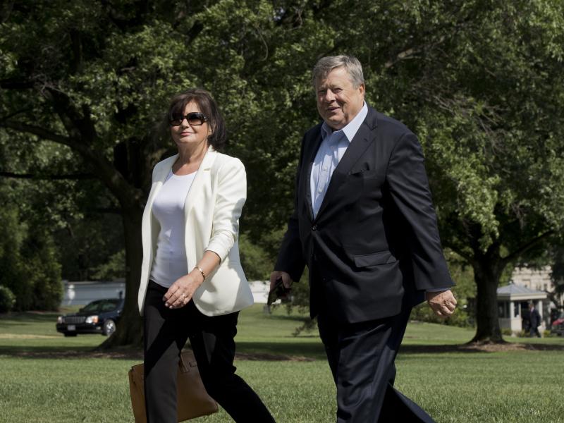 Amalija and Viktor Knavs, parents of first lady Melania Trump, walk on the South Lawn of the White House in Washington, in June 2017. Amalija and Viktor Knavs, parents of first lady Melania Trump, walk on the South Lawn of the White House in Washington, in June 2017.