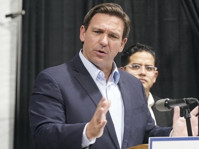 Florida Governor Ron DeSantis speaks at the opening of a monoclonal antibody site Wednesday, Aug. 18, 2021, in Pembroke Pines, Fla. DeSantis has sought to block schools from requiring masks for students. Florida Governor Ron DeSantis speaks at the opening of a monoclonal antibody site Wednesday, Aug. 18, 2021, in Pembroke Pines, Fla. DeSantis has sought to block schools from requiring masks for students.