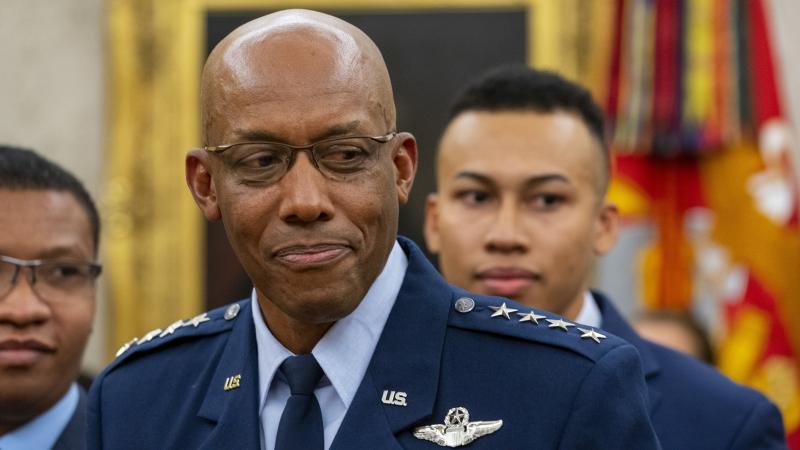 Gen. Charles Q. Brown Jr. smiles at a White House swearing-in ceremony for the post of chief of staff of the Air Force. Gen. Charles Q. Brown Jr. smiles at a White House swearing-in ceremony for the post of chief of staff of the Air Force.