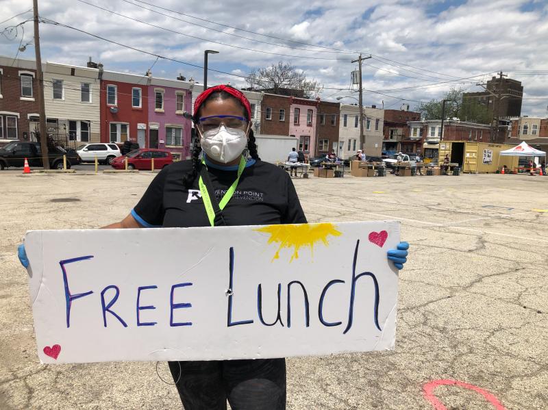 Rosalind Pichardo advertises a daily food giveaway service in the heart of Philadelphia's Kensington neighborhood, where more people die of opioid overdoses than any other area in the city. Rosalind Pichardo advertises a daily food giveaway service in the heart of Philadelphia's Kensington neighborhood, where more people die of opioid overdoses than any other area in the city.