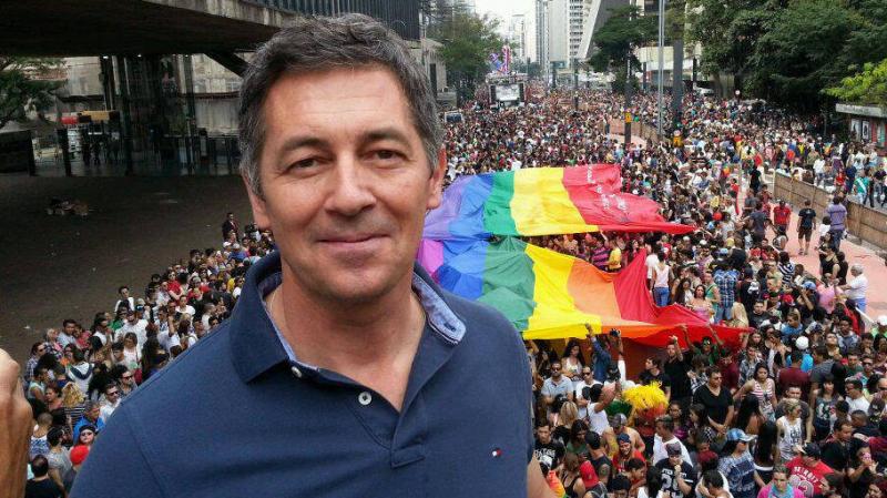 Randy Berry, the first U.S. special envoy for the rights of LGBTI persons, is shown at a gay pride rally in Sao Paulo, Brazil, last June. He says the U.S. is supporting activists worldwide but recognizes the risks they face in many countries. A gay activi Randy Berry, the first U.S. special envoy for the rights of LGBTI persons, is shown at a gay pride rally in Sao Paulo, Brazil, last June. He says the U.S. is supporting activists worldwide but recognizes the risks they face in many countries. A gay activi