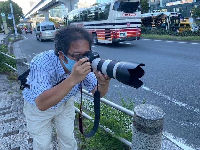 Ryotaro Mori says he's been bus spotting for 30 years, since he was 12 years old. When he's not working as a commercial photographer, he snaps the buses using a camera with a long zoom lens. Ryotaro Mori says he's been bus spotting for 30 years, since he was 12 years old. When he's not working as a commercial photographer, he snaps the buses using a camera with a long zoom lens.