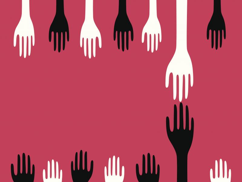 Hands reaching out. Hands reaching out.