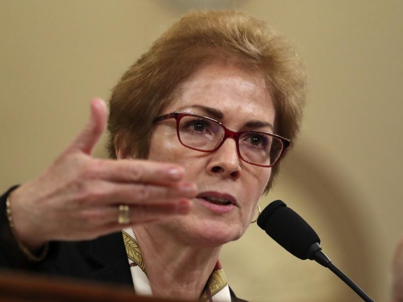 Former U.S. Ambassador to Ukraine Marie Yovanovitch testifies before the House Intelligence Committee on Capitol Hill in Washington, on Nov. 15, 2019. Former U.S. Ambassador to Ukraine Marie Yovanovitch testifies before the House Intelligence Committee on Capitol Hill in Washington, on Nov. 15, 2019.