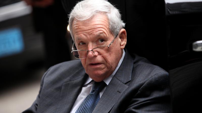 Former House Speaker Dennis Hastert leaves the Dirksen Federal Court House in a wheelchair after his sentencing on April 27, 2016 in Chicago, Ill. Hastert was sentenced to 15 months in prison and ordered to pay $250,000 to a victim's fund for breaking ban Former House Speaker Dennis Hastert leaves the Dirksen Federal Court House in a wheelchair after his sentencing on April 27, 2016 in Chicago, Ill. Hastert was sentenced to 15 months in prison and ordered to pay $250,000 to a victim's fund for breaking ban