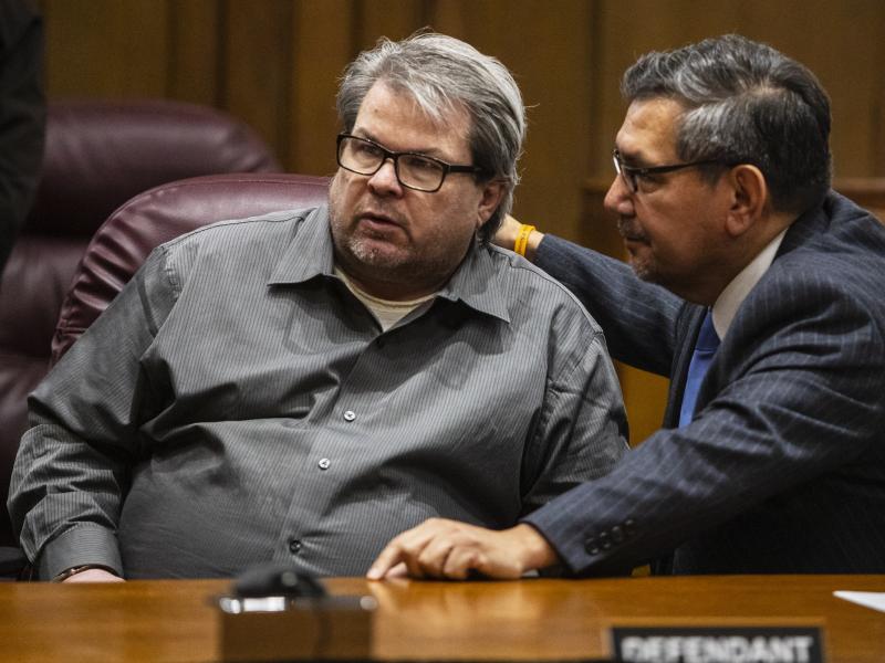 Jason Dalton talks with his defense attorney Eusebio Solis moments before pleading guilty to six counts of murder and other charges on Monday, in Kalamazoo, Mich. Opening statements in the trial were scheduled to begin Tuesday. Jason Dalton talks with his defense attorney Eusebio Solis moments before pleading guilty to six counts of murder and other charges on Monday, in Kalamazoo, Mich. Opening statements in the trial were scheduled to begin Tuesday.