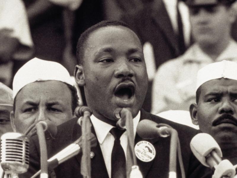 Martin Luther King Jr. gives his "I Have a Dream" speech to a crowd at the Lincoln Memorial during the March on Washington on Aug. 28, 1963. Martin Luther King Jr. gives his "I Have a Dream" speech to a crowd at the Lincoln Memorial during the March on Washington on Aug. 28, 1963.