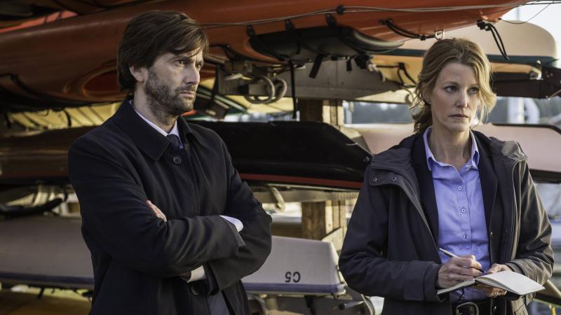 David Tennant, left, and Anna Gunn star in the Fox TV crime drama, Gracepoint. David Tennant, left, and Anna Gunn star in the Fox TV crime drama, Gracepoint.