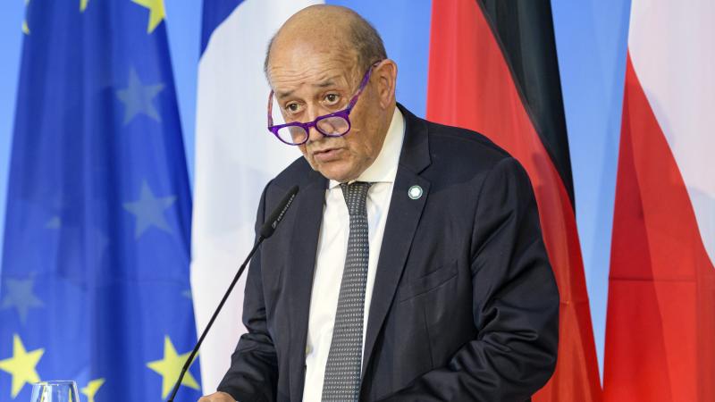 French Foreign Minister Jean-Yves Le Drian is seen on Sept. 10. France said Friday it was recalling its ambassadors to the U.S. and Australia after Australia scrapped a big French conventional submarine purchase in favor of nuclear subs built with U.S. te French Foreign Minister Jean-Yves Le Drian is seen on Sept. 10. France said Friday it was recalling its ambassadors to the U.S. and Australia after Australia scrapped a big French conventional submarine purchase in favor of nuclear subs built with U.S. te