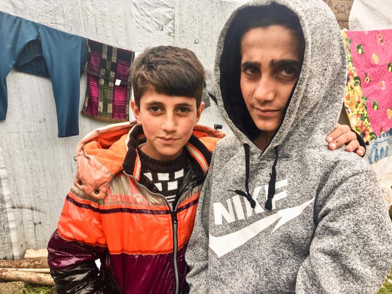 Mazen (right), 13, and his brother Mezban in a camp for displaced Yazidis in the Kurdistan region of Iraq. Mazen was freed recently, five years after being kidnapped by ISIS. He was found in Baghouz, the last ISIS stronghold in Syria. His brother was also Mazen (right), 13, and his brother Mezban in a camp for displaced Yazidis in the Kurdistan region of Iraq. Mazen was freed recently, five years after being kidnapped by ISIS. He was found in Baghouz, the last ISIS stronghold in Syria. His brother was also