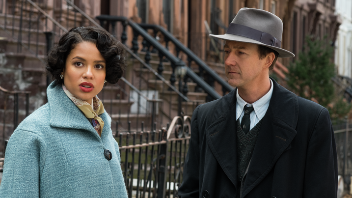 Edward Norton (shown here with co-star Gugu Mbatha-Raw) describes his Motherless Brooklyn character as a sad and lonely "street kid." Edward Norton (shown here with co-star Gugu Mbatha-Raw) describes his Motherless Brooklyn character as a sad and lonely "street kid."