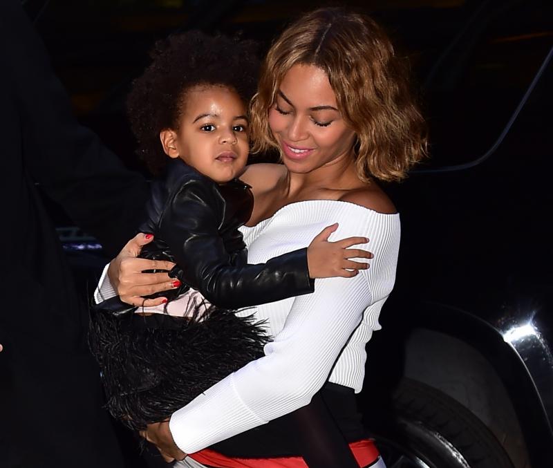 Beyoncé with Blue Ivy Carter in New York City in 2014. Beyoncé with Blue Ivy Carter in New York City in 2014.