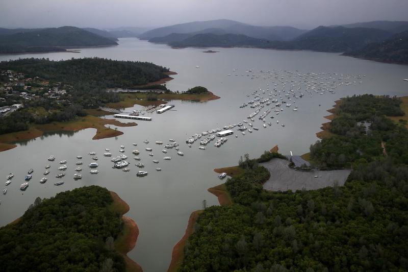 Bidwell Marina at Lake Oroville in April in Oroville, Calif. After record rainfall and snow in the mountains, much of California's landscape has turned from brown to green and reservoirs across the state are near capacity. Bidwell Marina at Lake Oroville in April in Oroville, Calif. After record rainfall and snow in the mountains, much of California's landscape has turned from brown to green and reservoirs across the state are near capacity.