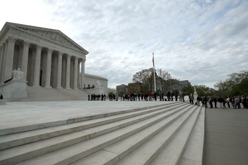 People wait in line to enter the U.S. Supreme Court, on April 23, 2018. There's less than a month left in the Court's term and many of the most controversial and contentious cases will be decided in the coming weeks. People wait in line to enter the U.S. Supreme Court, on April 23, 2018. There's less than a month left in the Court's term and many of the most controversial and contentious cases will be decided in the coming weeks.