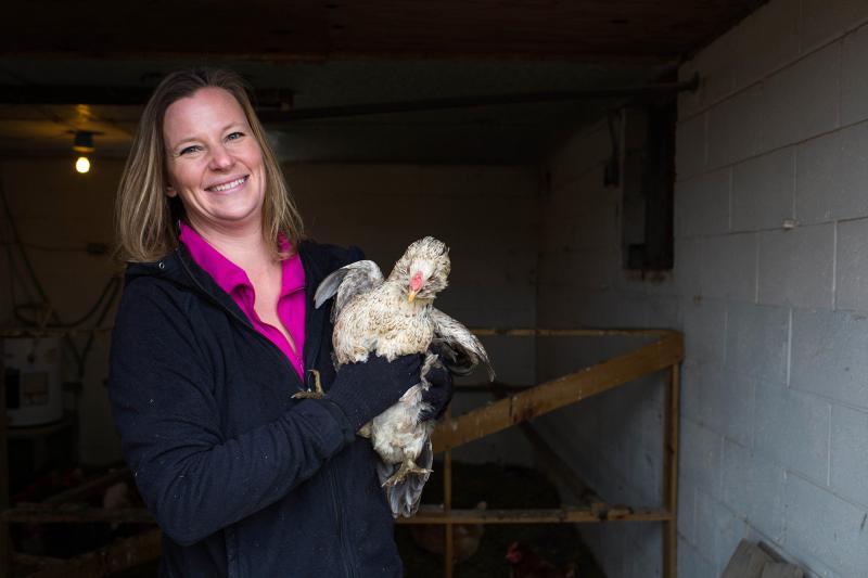 Three years ago, Air Force veteran Sara Creech quit her job as a nurse and bought a 43-acre farm in North Salem, Ind. She named her farm Blue Yonder Organic. Three years ago, Air Force veteran Sara Creech quit her job as a nurse and bought a 43-acre farm in North Salem, Ind. She named her farm Blue Yonder Organic.
