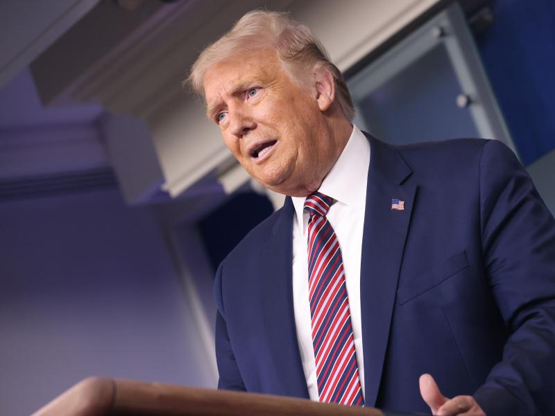 President Trump on Wednesday criticizes Democratic congressional leaders for seeking additional funding for mail-in voting and the U.S. Postal Service. President Trump on Wednesday criticizes Democratic congressional leaders for seeking additional funding for mail-in voting and the U.S. Postal Service.