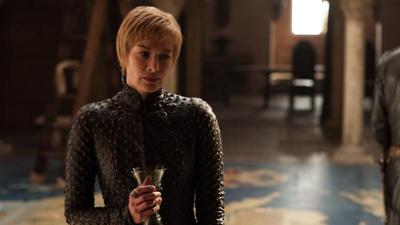 "Pinot Noir!/Lann-is-star!/Have-I per-haps gone too-far?": Queen Cersei (Lena Headey) takes a sip or twelve of wine in the premiere episode of Game of Thrones' seventh season. "Pinot Noir!/Lann-is-star!/Have-I per-haps gone too-far?": Queen Cersei (Lena Headey) takes a sip or twelve of wine in the premiere episode of Game of Thrones' seventh season.