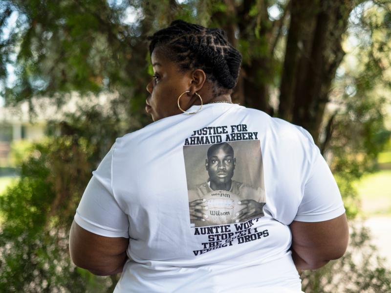 Ahmaud Arbrey's Aunt, Theawanza Brooks in front of her home in Brunswick, Ga. "Nobody has the decision to make as far as being the judge, jury and executioner." Ahmaud Arbrey's Aunt, Theawanza Brooks in front of her home in Brunswick, Ga. "Nobody has the decision to make as far as being the judge, jury and executioner."