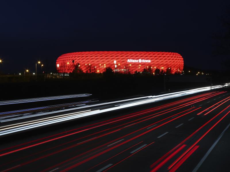 In a photo from March of last year, cars pass the illuminated Allianz Arena soccer stadium in Munich, Germany. UEFA has denied a request by the stadium to light up in rainbow colors Wednesday to protest a new Hungarian law seen as homophobic. In a photo from March of last year, cars pass the illuminated Allianz Arena soccer stadium in Munich, Germany. UEFA has denied a request by the stadium to light up in rainbow colors Wednesday to protest a new Hungarian law seen as homophobic.