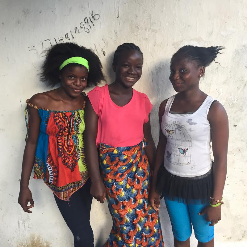 Evelyn Sokpo (from left), 12; Sankay Diallo, 13; and Rita Swen, 13. Evelyn Sokpo (from left), 12; Sankay Diallo, 13; and Rita Swen, 13.
