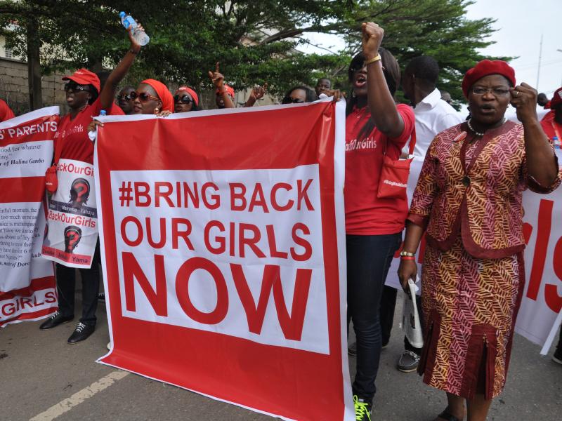 People attend a demonstration calling on the government to rescue the kidnapped girls of the government secondary school in Chibok, in Abuja, Nigeria on Oct. 14, 2014. People attend a demonstration calling on the government to rescue the kidnapped girls of the government secondary school in Chibok, in Abuja, Nigeria on Oct. 14, 2014.