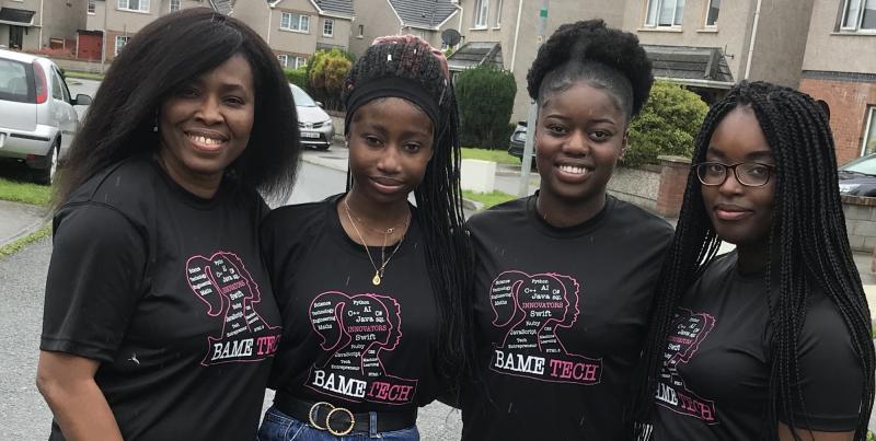 Wait until you see their victory dance (check out the tweet at the end of this post). Evelyn Nomayo (left) was the mentor for the team that created the award-winning Memory Haven app: (left to right) Rachael Akano, Margarent Akano and Joy Njekwe. Wait until you see their victory dance (check out the tweet at the end of this post). Evelyn Nomayo (left) was the mentor for the team that created the award-winning Memory Haven app: (left to right) Rachael Akano, Margarent Akano and Joy Njekwe.