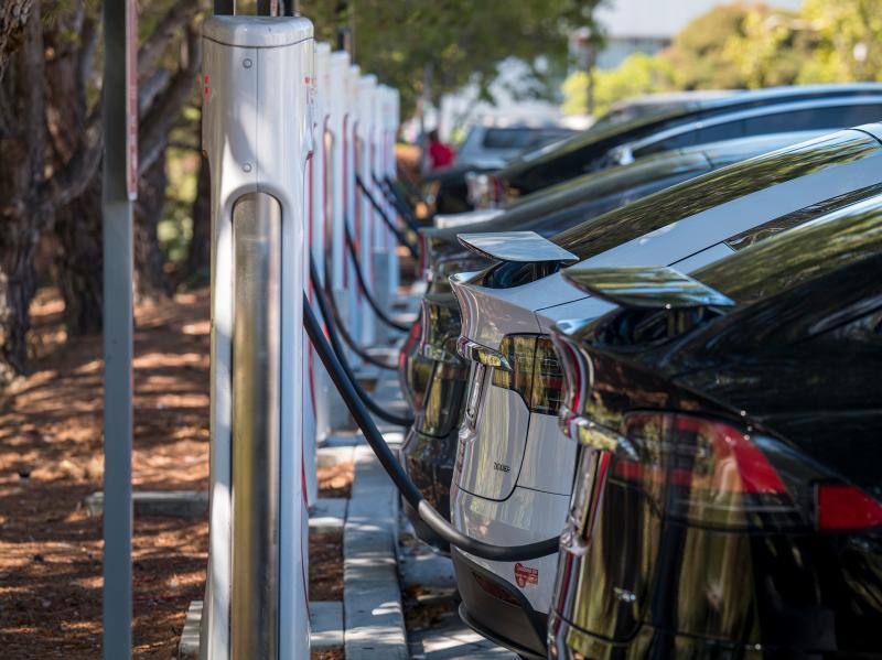 Electric vehicles at a charging station last year in San Mateo, Calif. The governors of 12 states, including California, have called on President Biden to order that all cars and light trucks sold in the U.S. after 2035 be zero-emission vehicles. Electric vehicles at a charging station last year in San Mateo, Calif. The governors of 12 states, including California, have called on President Biden to order that all cars and light trucks sold in the U.S. after 2035 be zero-emission vehicles.