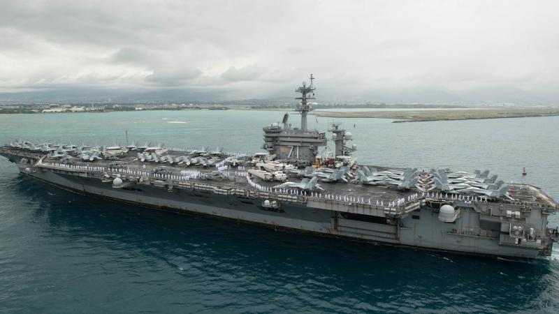 Aircraft carrier USS Theodore Roosevelt (CVN 71) arrives in Pearl Harbor, Hawaii, April 27, 2018. The Roosevelt, currently docked in Guam, has reported dozens of cases of novel coronavirus infection aboard. Aircraft carrier USS Theodore Roosevelt (CVN 71) arrives in Pearl Harbor, Hawaii, April 27, 2018. The Roosevelt, currently docked in Guam, has reported dozens of cases of novel coronavirus infection aboard.