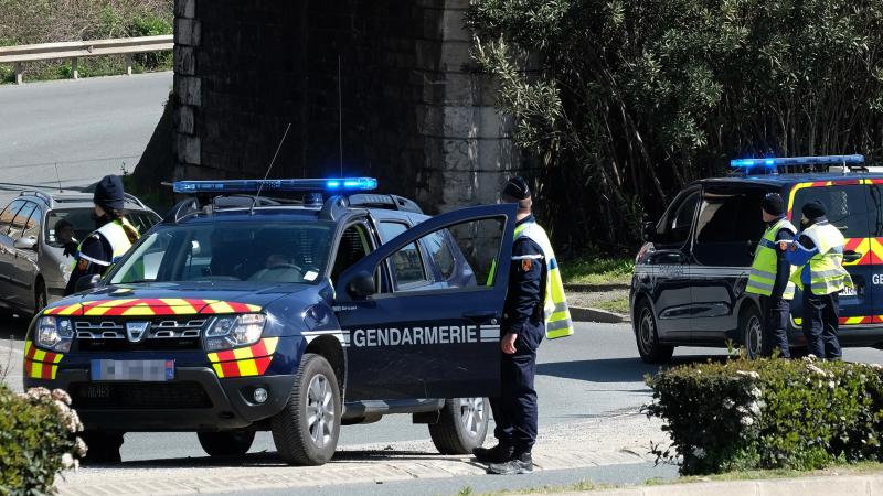 French gendarmes block a road to the town of Trebes, where a man took hostages at a supermarket on Friday in southern France. At least two people were killed in the siege. French gendarmes block a road to the town of Trebes, where a man took hostages at a supermarket on Friday in southern France. At least two people were killed in the siege.