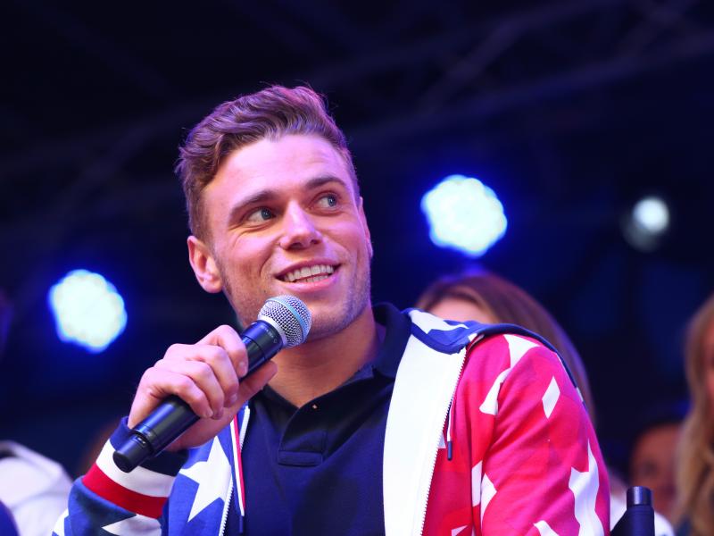 Skier Gus Kenworthy speaks during the 100 Days Out 2018 Pyeongchang Winter Olympics Celebration with Team USA in November. Skier Gus Kenworthy speaks during the 100 Days Out 2018 Pyeongchang Winter Olympics Celebration with Team USA in November.