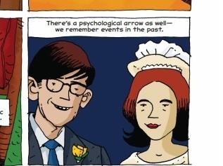 Page from Hawking by Jim Ottaviani and Leland Myrick. Page from Hawking by Jim Ottaviani and Leland Myrick.