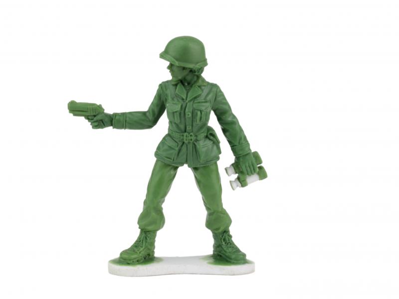 One of the Plastic Army Women that toy company BMC Toys will be introducing next year after a six-year-old girl from Arkansas wrote a letter to the company wondering why there were no female soldiers. One of the Plastic Army Women that toy company BMC Toys will be introducing next year after a six-year-old girl from Arkansas wrote a letter to the company wondering why there were no female soldiers.