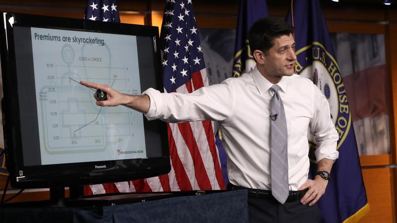 Speaker of the House Paul Ryan, R-Wis., explains the Republican plan to replace the Affordable Care Act during his weekly press conference at the U.S. Capitol on Thursday. Speaker of the House Paul Ryan, R-Wis., explains the Republican plan to replace the Affordable Care Act during his weekly press conference at the U.S. Capitol on Thursday.